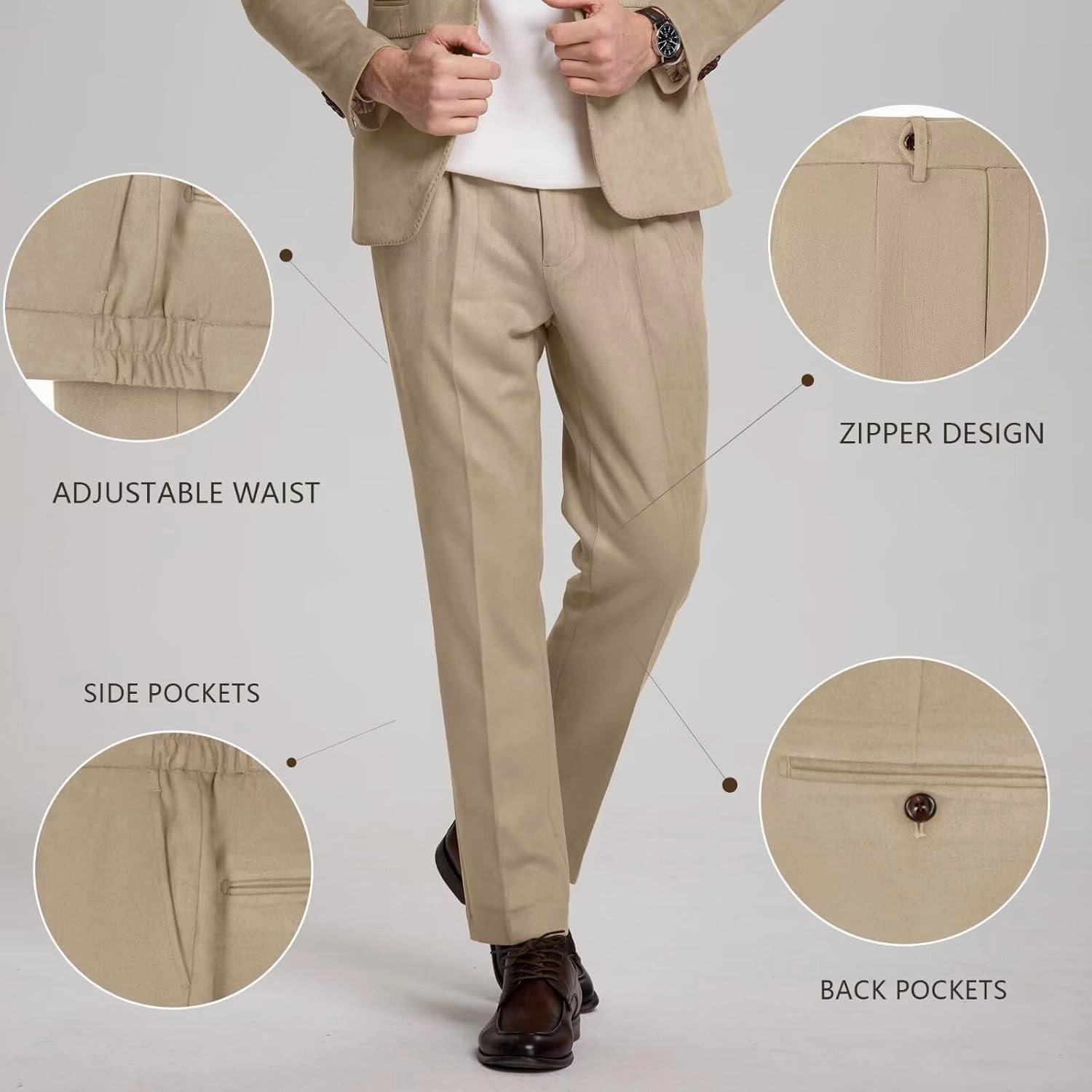 Suit for Men Suede 2 Piece Slim Fit Groomsmen Wedding Formal Tuxedo Suits Casual Velvet Blazer Jacket Dress Pants Sport Coat