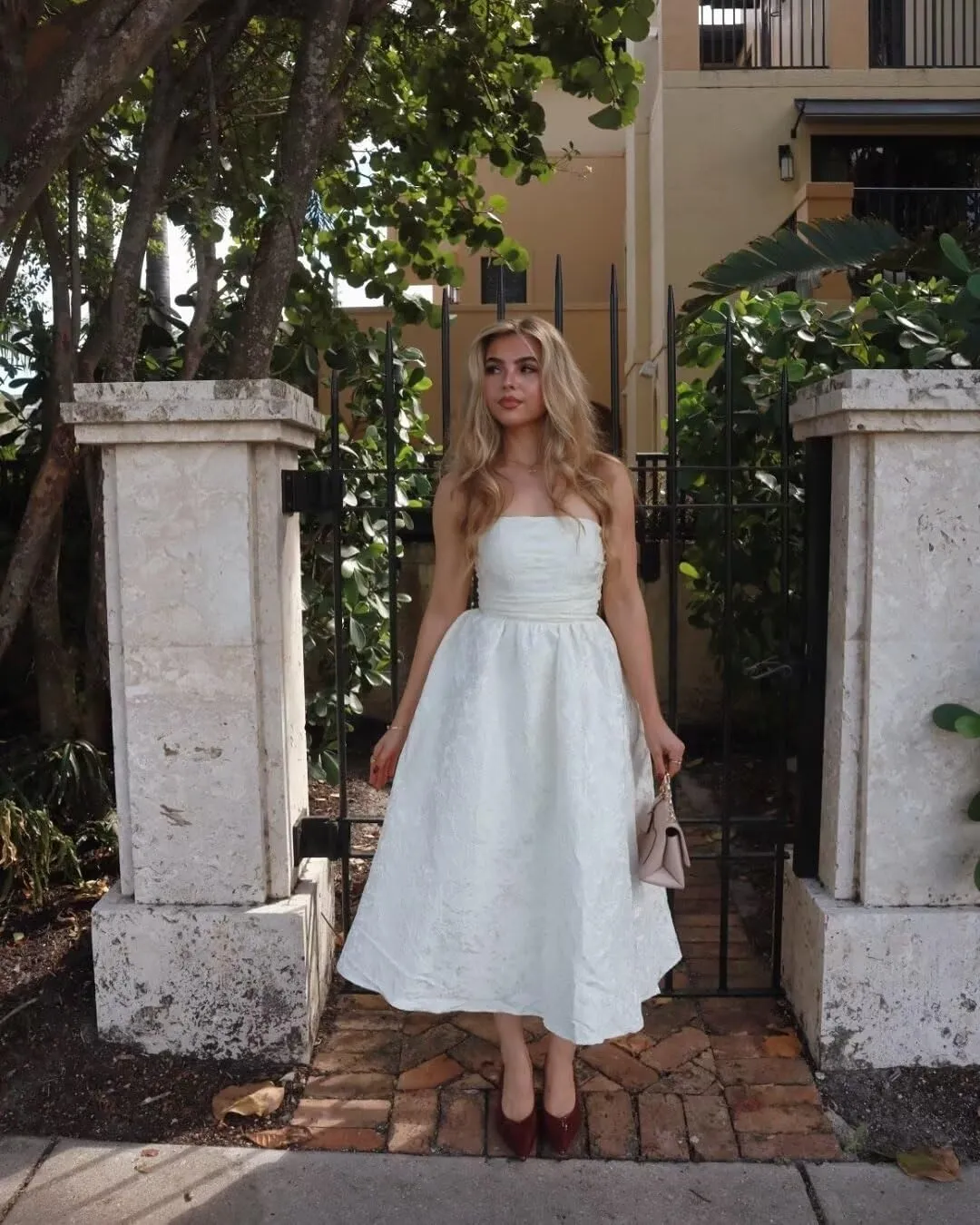 Summer Strapless Jacquard Floral Tulle Homecoming Dresses with Pocket Corset A Line Midi Cocktail Pary Dresseses