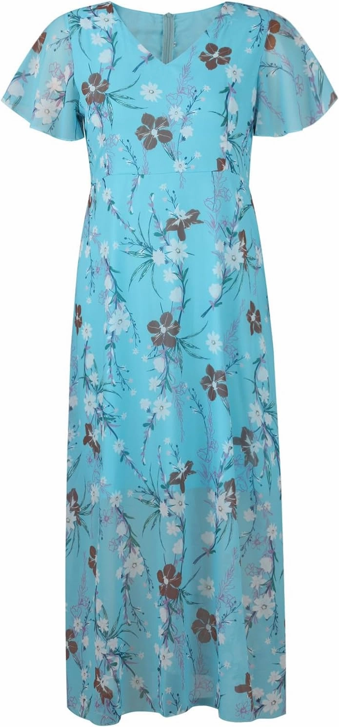 Summer Dress for Women 2025 Elegant Classy Swing Flowy V Neck Boho Sun Dresses Trendy Casual Vacation Long Sundresses