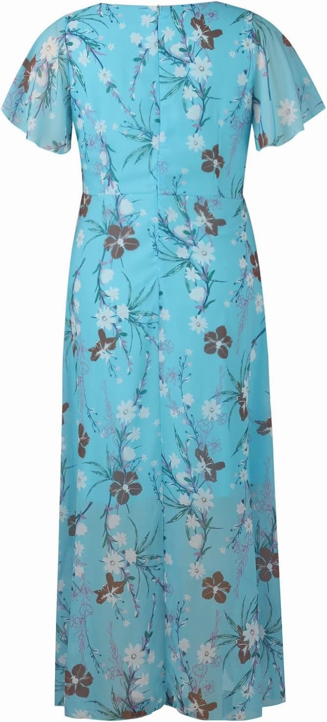 Summer Dress for Women 2025 Elegant Classy Swing Flowy V Neck Boho Sun Dresses Trendy Casual Vacation Long Sundresses
