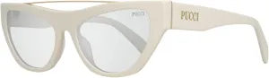 Sunglasses Emilio Pucci EP 0111 21A Shiny White/Pale Gold/Light Grey Lenses