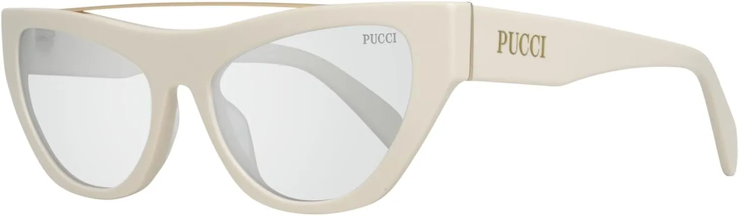 Sunglasses Emilio Pucci EP 0111 21A Shiny White/Pale Gold/Light Grey Lenses