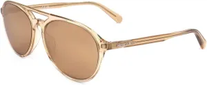 Sunglasses Moncler ML 0228 57L Shiny Transparent Amber/Roviex With Gold Flash