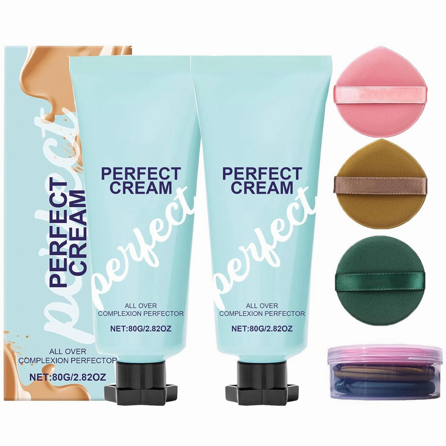 Supreme Cream Body Perfector, All over Complexion Perfector, 80ml Concealer Cream Hydrating Full Coverage Concealer, Long-Lasting Corrector Foundation - Waterproof Transfer-Resistant (2Pcs)
