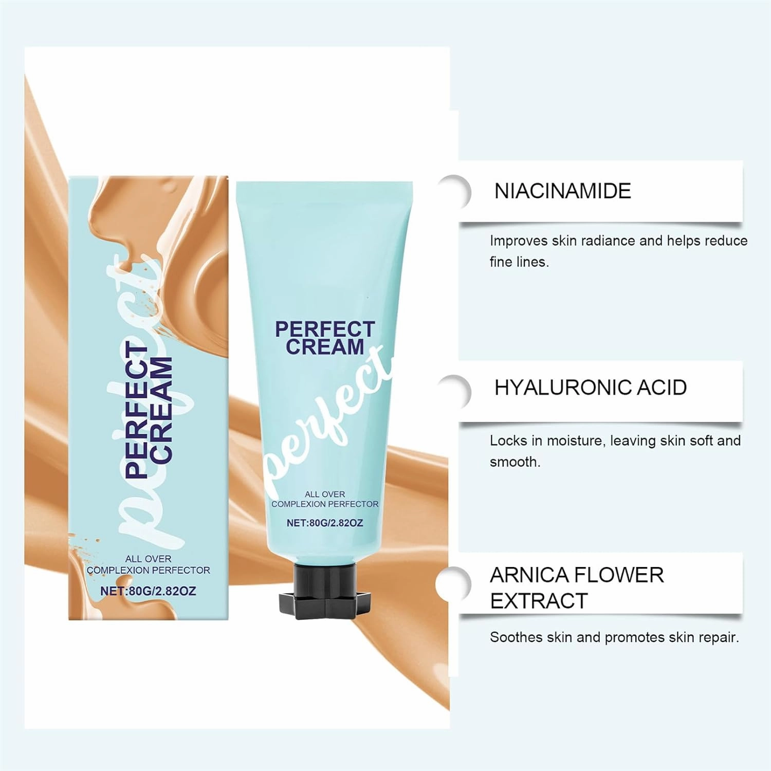 Supreme Cream Body Perfector, All over Complexion Perfector, 80ml Concealer Cream Hydrating Full Coverage Concealer, Long-Lasting Corrector Foundation - Waterproof Transfer-Resistant (2Pcs)