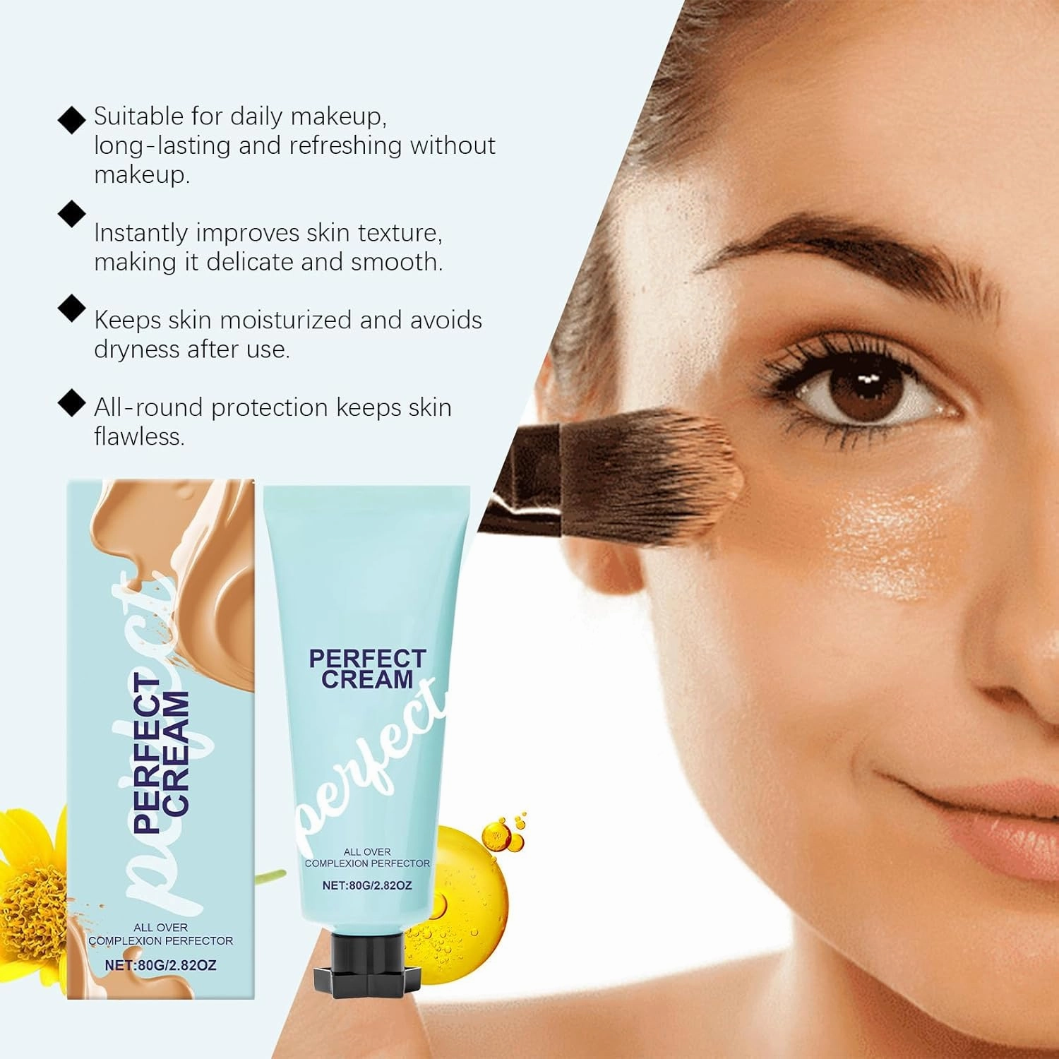 Supreme Creme All-Over Complexion Perfector, Concealer Cream Hydrating Full Coverage Concealer, Long-Lasting Cream Foundation, Waterproof Transfer-Resistant Skin Tint (1PC)