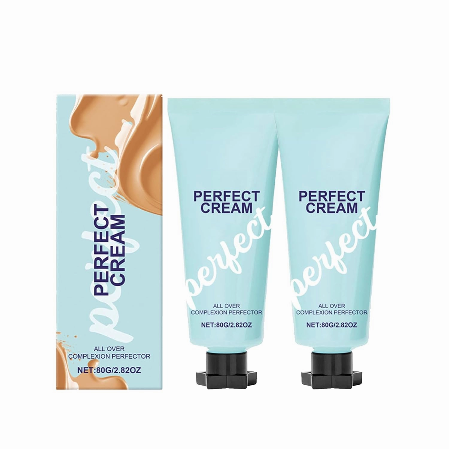Supreme Creme All-Over Complexion Perfector, Concealer Cream Hydrating Full Coverage Concealer, Long-Lasting Cream Foundation, Waterproof Transfer-Resistant Skin Tint (2PC)