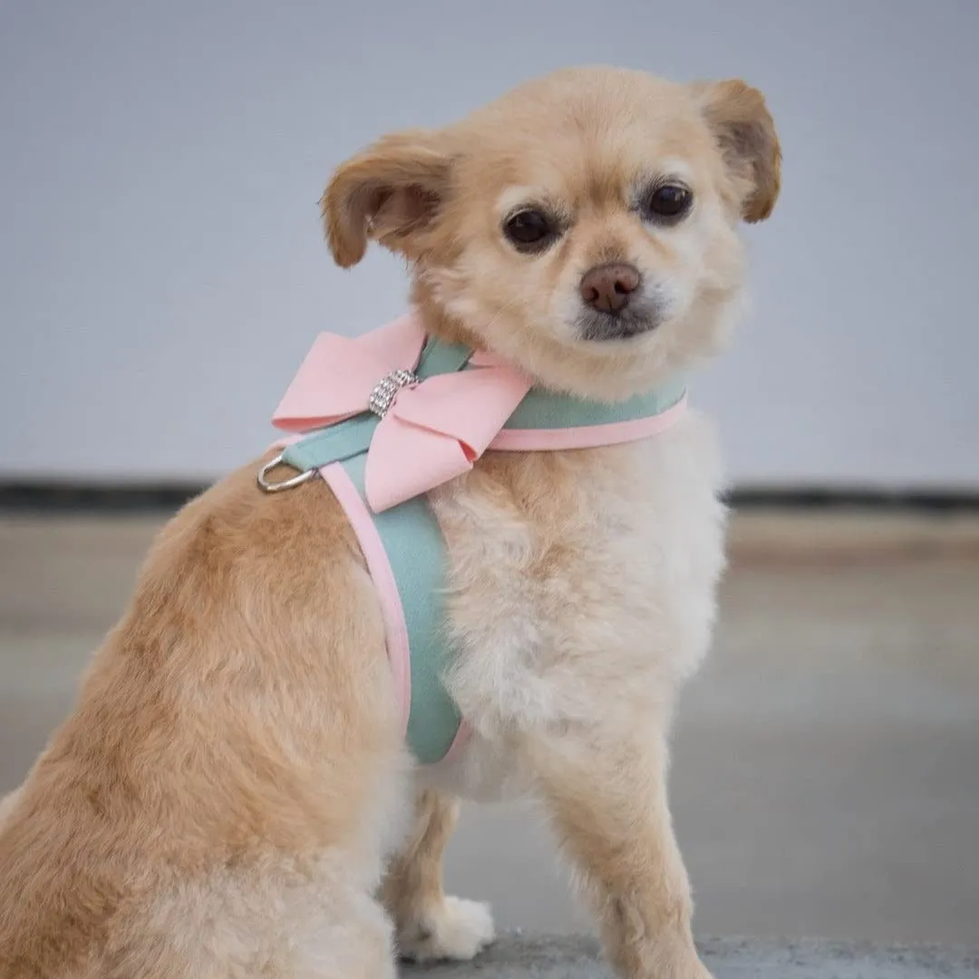 Susan Lanci Designs Pet Premium Ultrasuede Nouveau Hair Bow with Swarovski Crystals, Champagne Glitzerati, X-Small