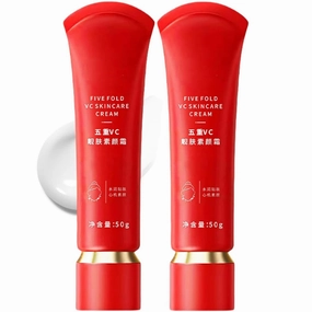 Swarous Moisturizing brightening Tone-Up Concealer Cream, Five Fold VC Skincare Cream Anti-Wrinkle, 5-in-1 Multi-cream Face Makeup Foundation Oil Control &Long-Lasting & Waterproof (2pcs)