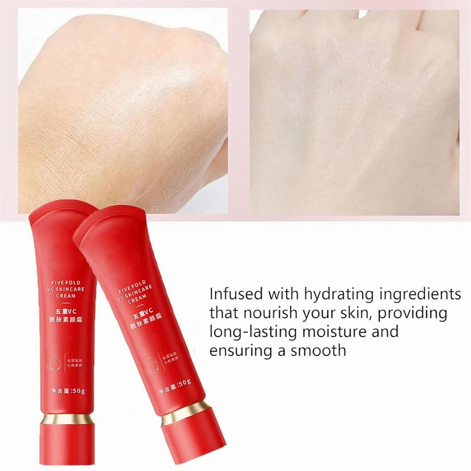 Swarous Moisturizing Brightening Tone-Up Concealer Cream, Five Fold VC Skincare Cream Anti-Wrinkle, Swarous Makeup Cr-eam, Corrector Tone-Up, Long-lasting Hydration & Waterproof (2pcs)