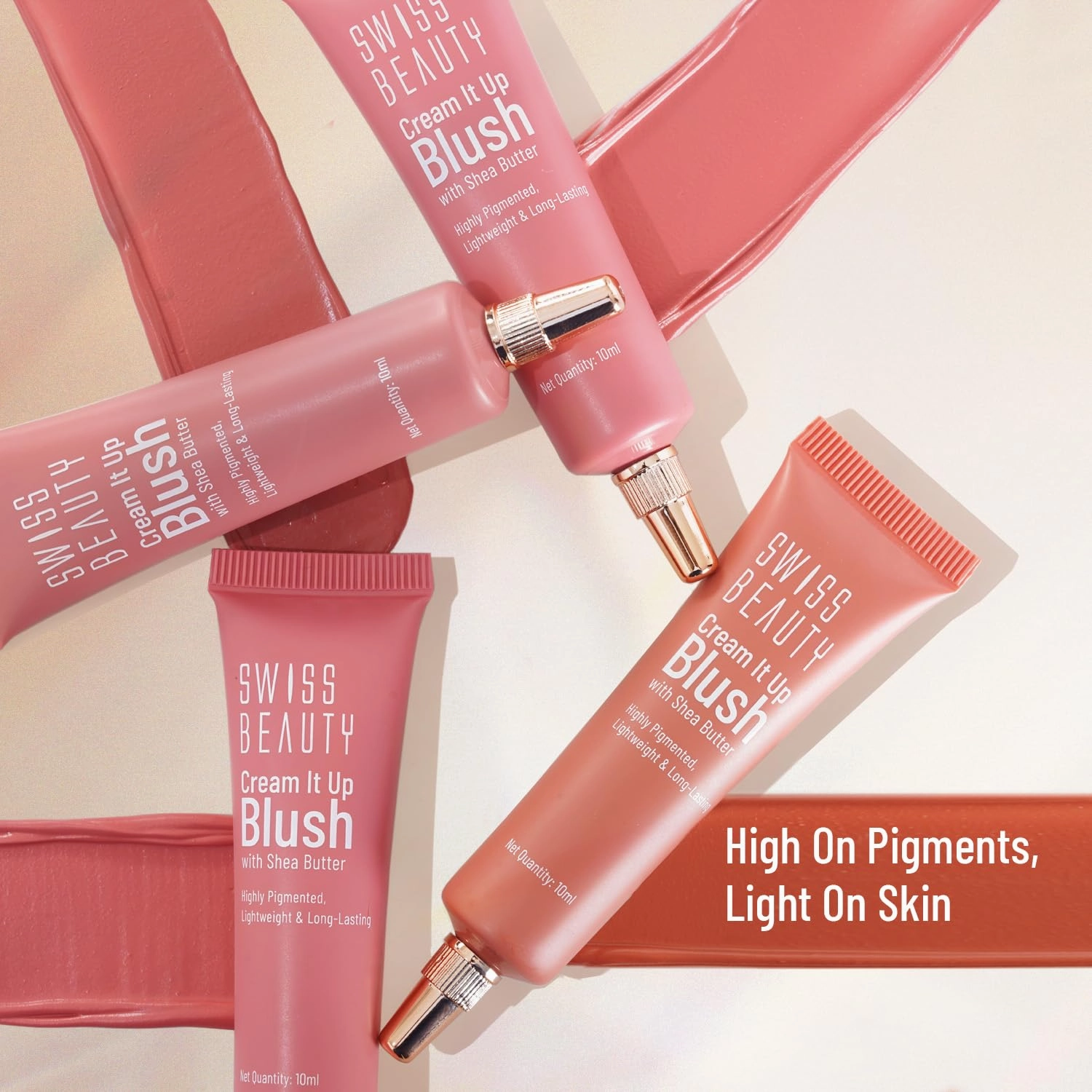 Swis's Beauty Cream It Up Blusher Highly Pigmented Long-lasting Buildable & Blendable For All Skin Types, Shade - Cheek-O-Pink, 10ml
