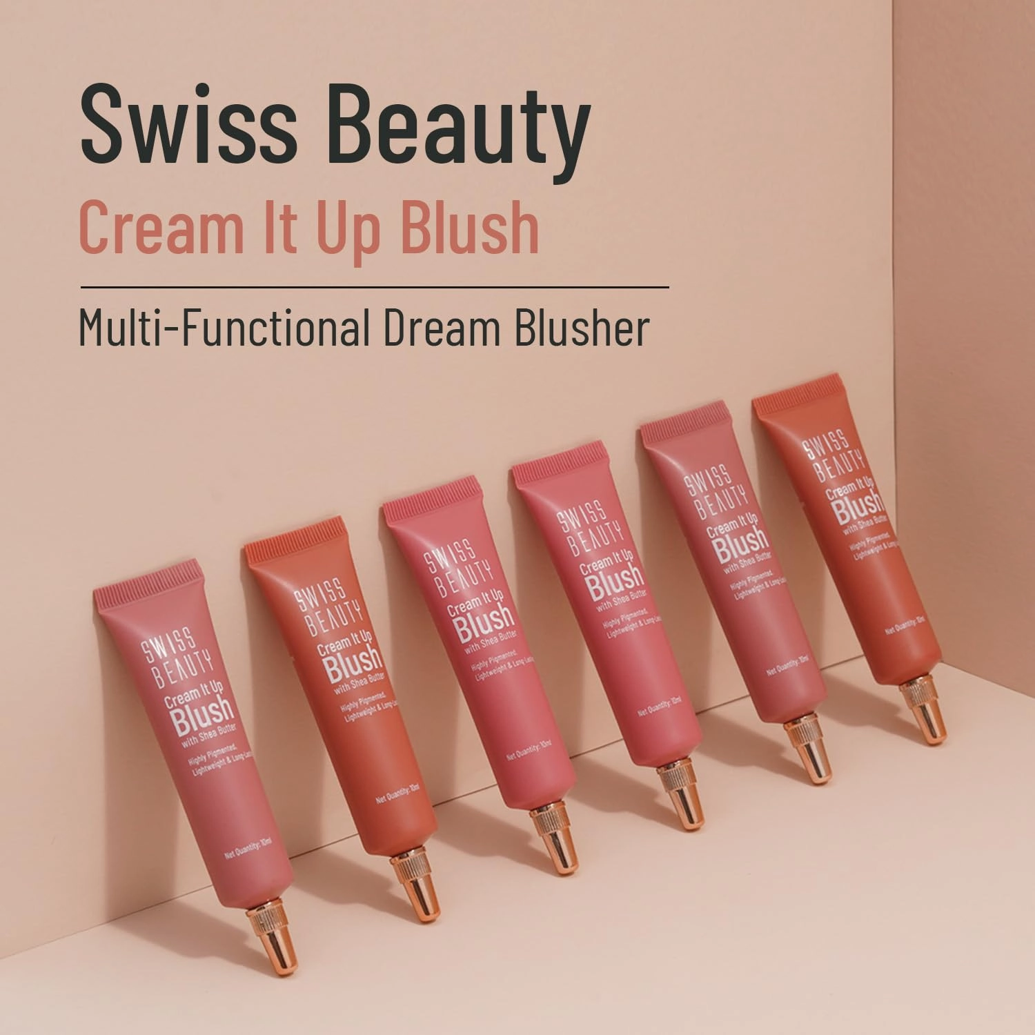 Swis's Beauty Cream It Up Blusher Highly Pigmented Long-lasting Buildable & Blendable For All Skin Types, Shade - Cheek-O-Pink, 10ml