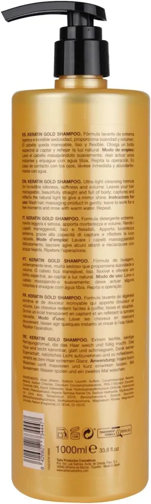 Tahe Keratin Gold Shampoo 1000ml   Mask 1000ml   Gold Satin Hair Spray #5