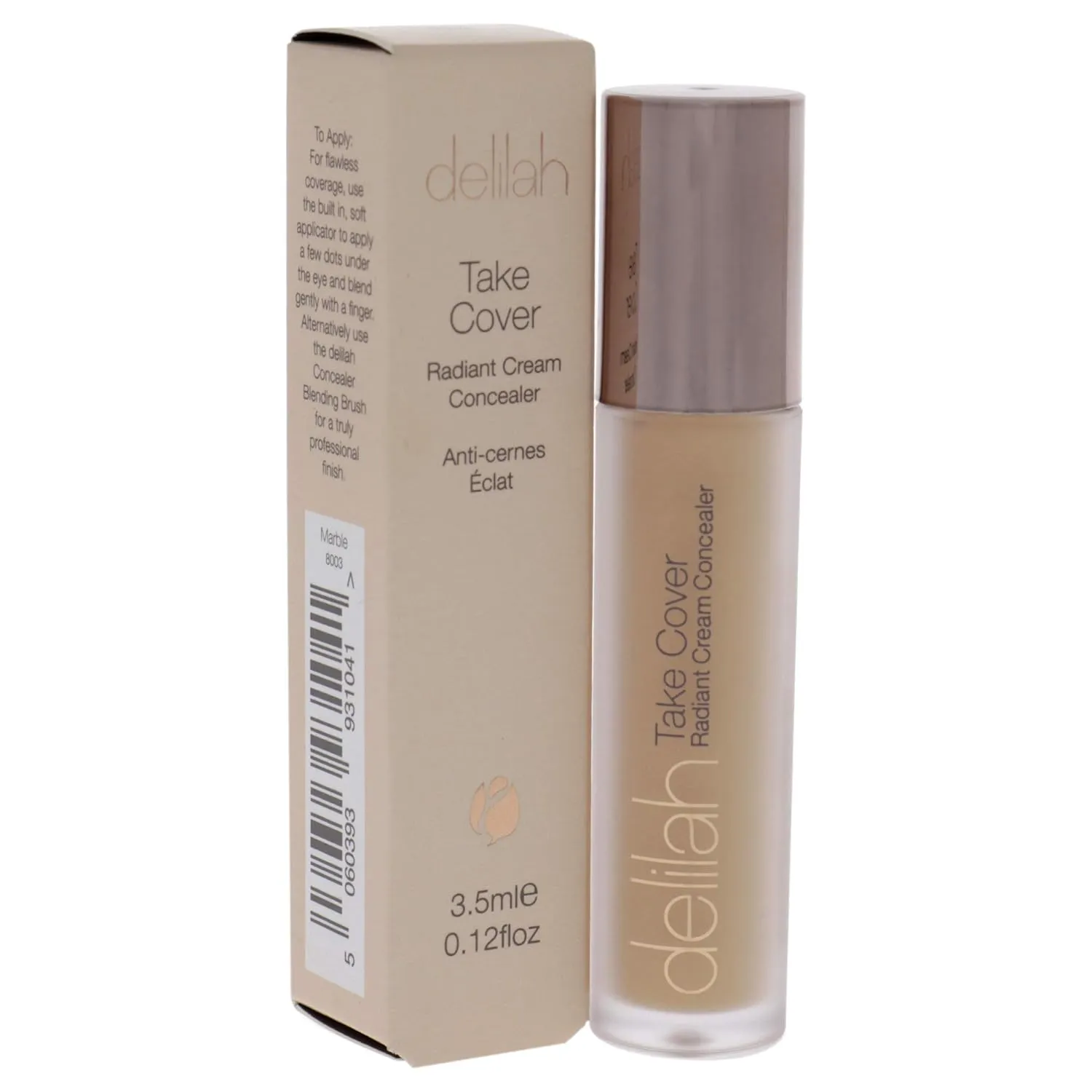 Take Cover Radiant Cream Concealer - Marble - Easily Blendable, Hydrating, Long-Lasting, Light Reflecting, Imperfections Corrector - Enriched with Vitamin E - Medium to Full Coverage-0.12 Oz