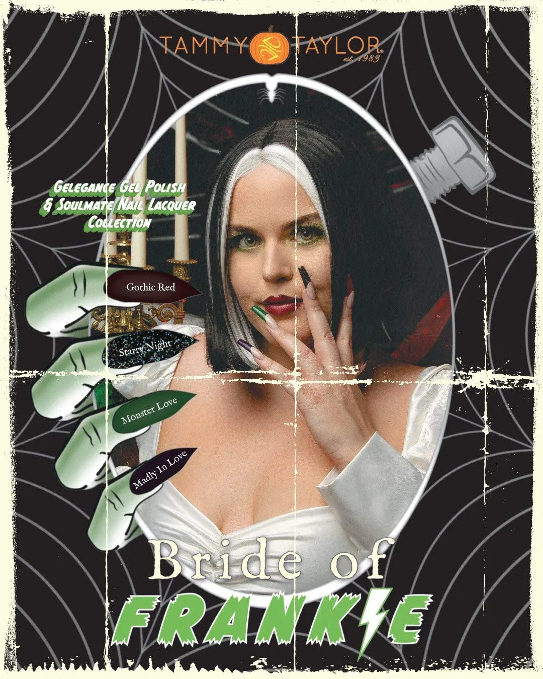 Tammy Taylor Bride of Frankie | Gothic Red Gelegance Gel Polish Won't Shrink, Wrinkle or Pull Back | Contains Nail Strengtheners | Always Shiny