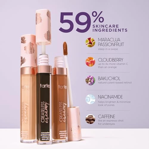 tarte creaseless creamy full-coverage concealer - 42S tan sand (tan skin with warm, golden undertones) - full size