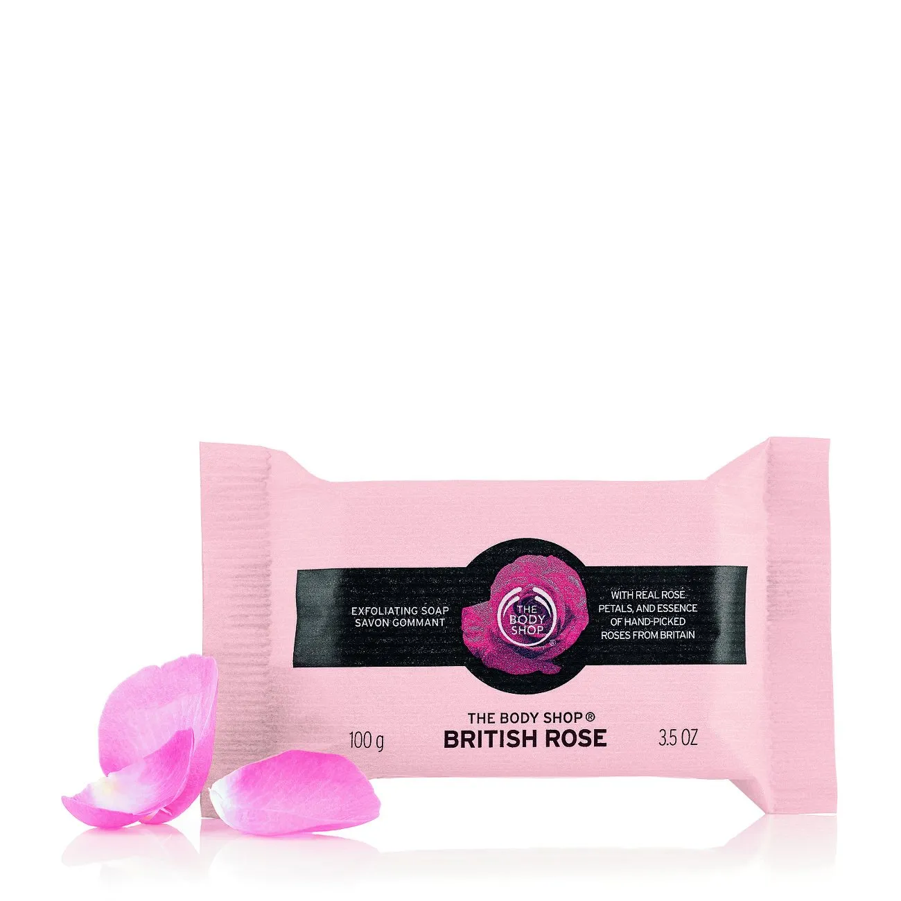 The Body Shop British Rose Exfoliating Soap, 3.5 Ounce (Pack of 12)