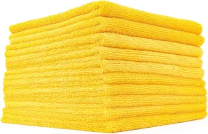 The Rag Company - Edgeless 365 Microfiber Towels (10-Pack) Premium 70/30 Blend, Professional Polishing, Wax Removal, Auto Detailing, 365gsm, 16in x 16in, Gold