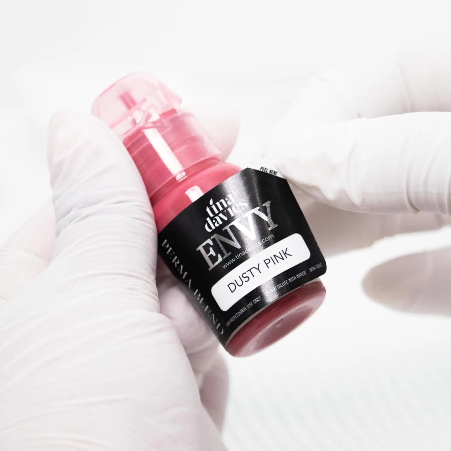 Tina Davies Professional Envy & Lust Lip Pigments - Permanent Lip Makeup - Colors Heal True to Tone - High Retention - Envy Dusty Pink, 1/2oz/15ml Bottle