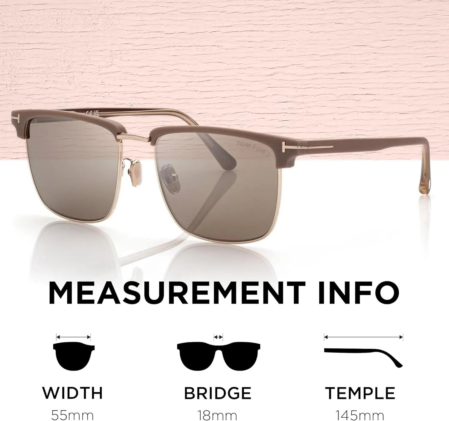 Tom Ford FT0997-H HUDSON-02 Square Shape Sunglasses   Bundle With eSHADES Eyewear Cleaning Kit