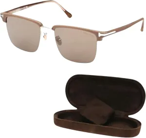 Tom Ford FT0997-H HUDSON-02 Square Shape Sunglasses   Bundle With eSHADES Eyewear Cleaning Kit