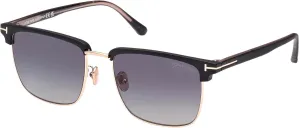 Tom Ford HUDSON-02 FT 0997-H Matte Black/Grey Brown Shaded 55/18/145 men Sunglasses