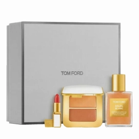 Tom Ford Soleil Look 3 Piece Set - Lip Color Sheer (07 Paradiso) - Sheer Highlighting Duo (01 Reflects Guilt) - Shimmering Body Oil (Rose Gold)