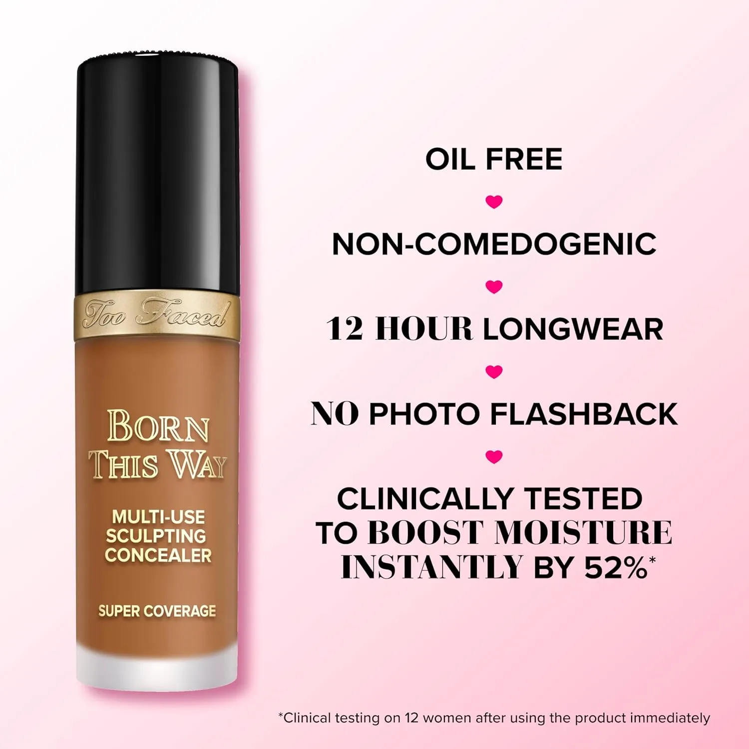 Too Faced Born This Way Super Coverage Multi-Use Concealer | Full Coverage, Oil Free, Long Lasting   Hydrating
