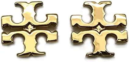 Tory Burch Women's Logo Stud Earrings, Shiny Gold, One Size