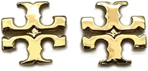 Tory Burch Women's Logo Stud Earrings, Shiny Gold, One Size