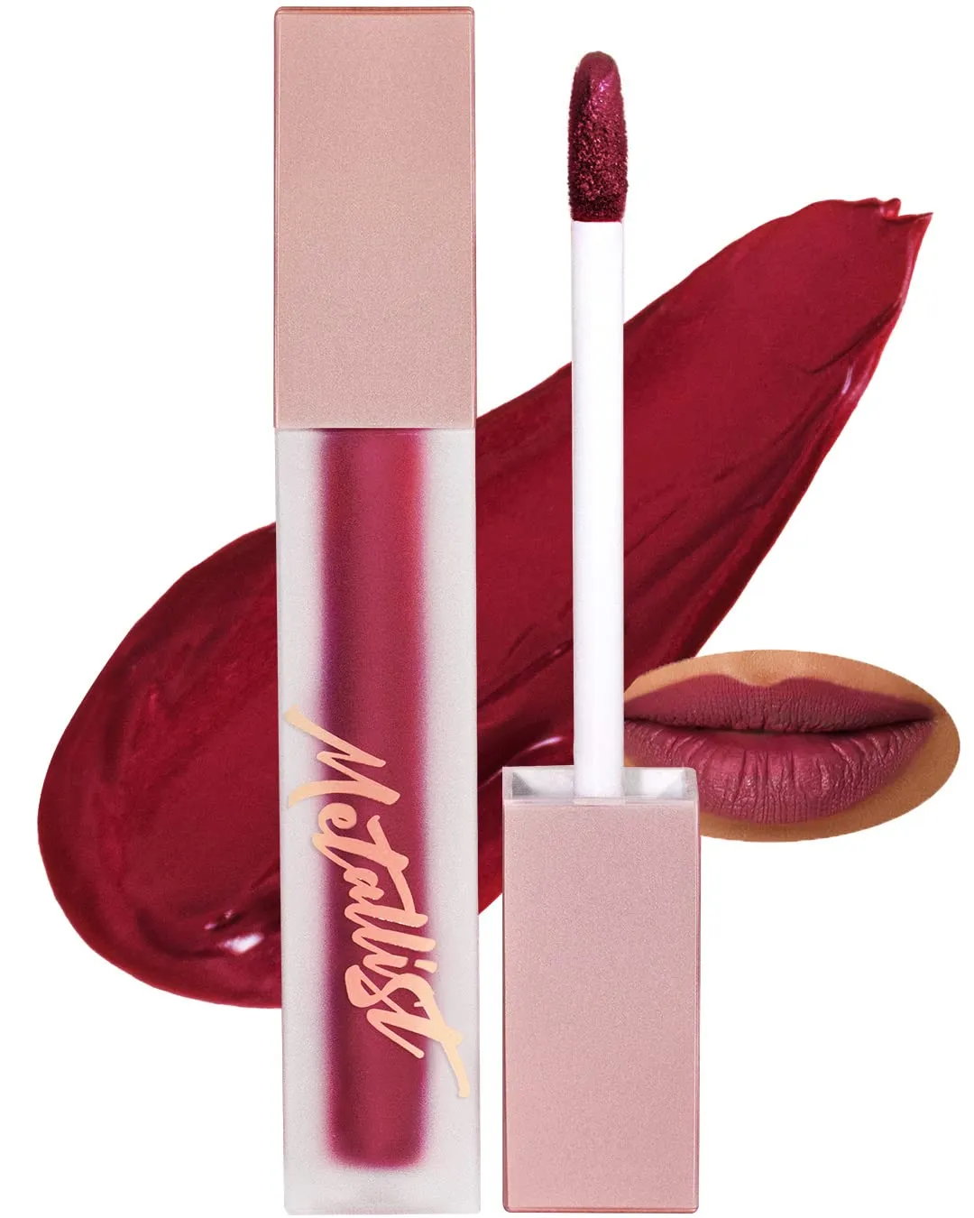 Touch in Sol Metallist Matte Liquid Lipstick - Velvety Vibrant Ultra Matte Lip Lacquer with Luster Pearls - Waterproof Formula Fixing Lip Makeup - Long Lasting Matte Lips, 0.14 fl.oz. (Dry Purple)