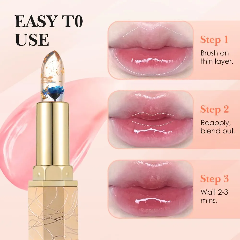 Transferproof Color Changing Lipstick, 2025 New Gold Foil Color Changing, Multifunctional Crystal PH Lipstick for Daily Makeup, Premium Long Lasting Shine Lip for Women (Red)