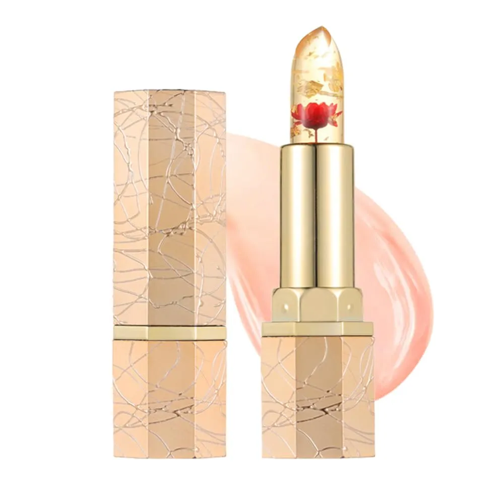 Transferproof Color Changing Lipstick, 2025 New Gold Foil Color Changing, Multifunctional Crystal PH Lipstick for Daily Makeup, Premium Long Lasting Shine Lip for Women (Red)