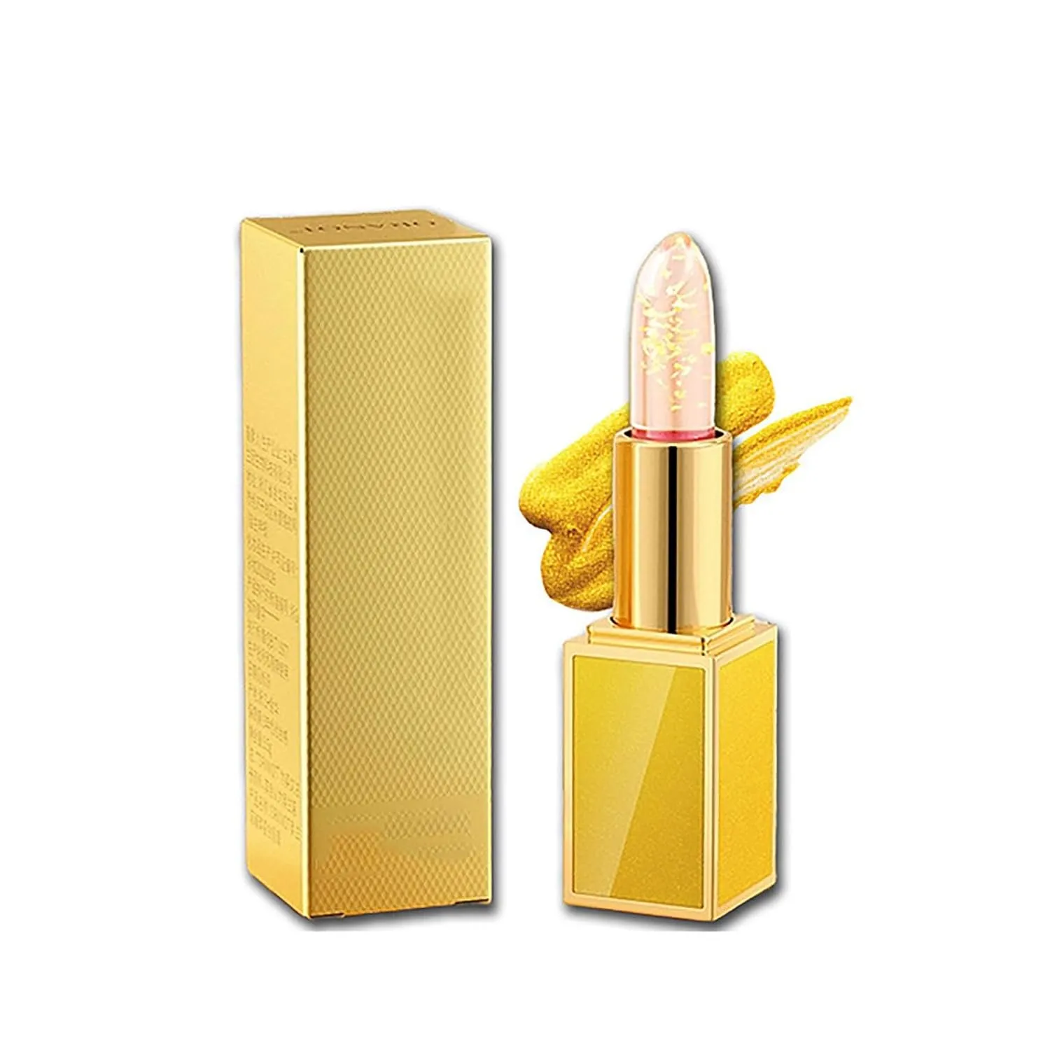 Transferproof Color Changing Lipstick, Color Changing Lipstick Gold Foil for Women, Long Lasting 24 Hours Moisturizing Glossy Shine Lip Gloss, Deep Nourishment (1pc)