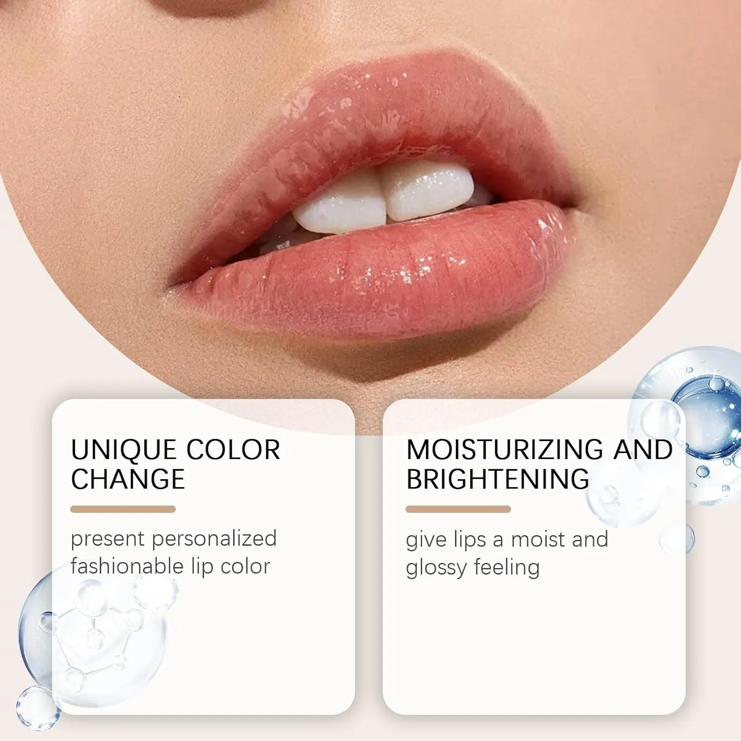Transferproof Color Changing Lipstick - Gold Crystal Color Changing Lipstick Ph Lip Gloss, 24 Hours Long Lasting Moisturizing & Glossy Shine, Deep Nourishment, Non-Sticky (3PC)