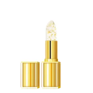 Transferproof Color Changing Lipstick, Women's Gold Foil Transparent Lipstick, Long Lasting 24 Hours Moisturizing Glossy Shine Lip Gloss, Deep Nourishment (1pcs)