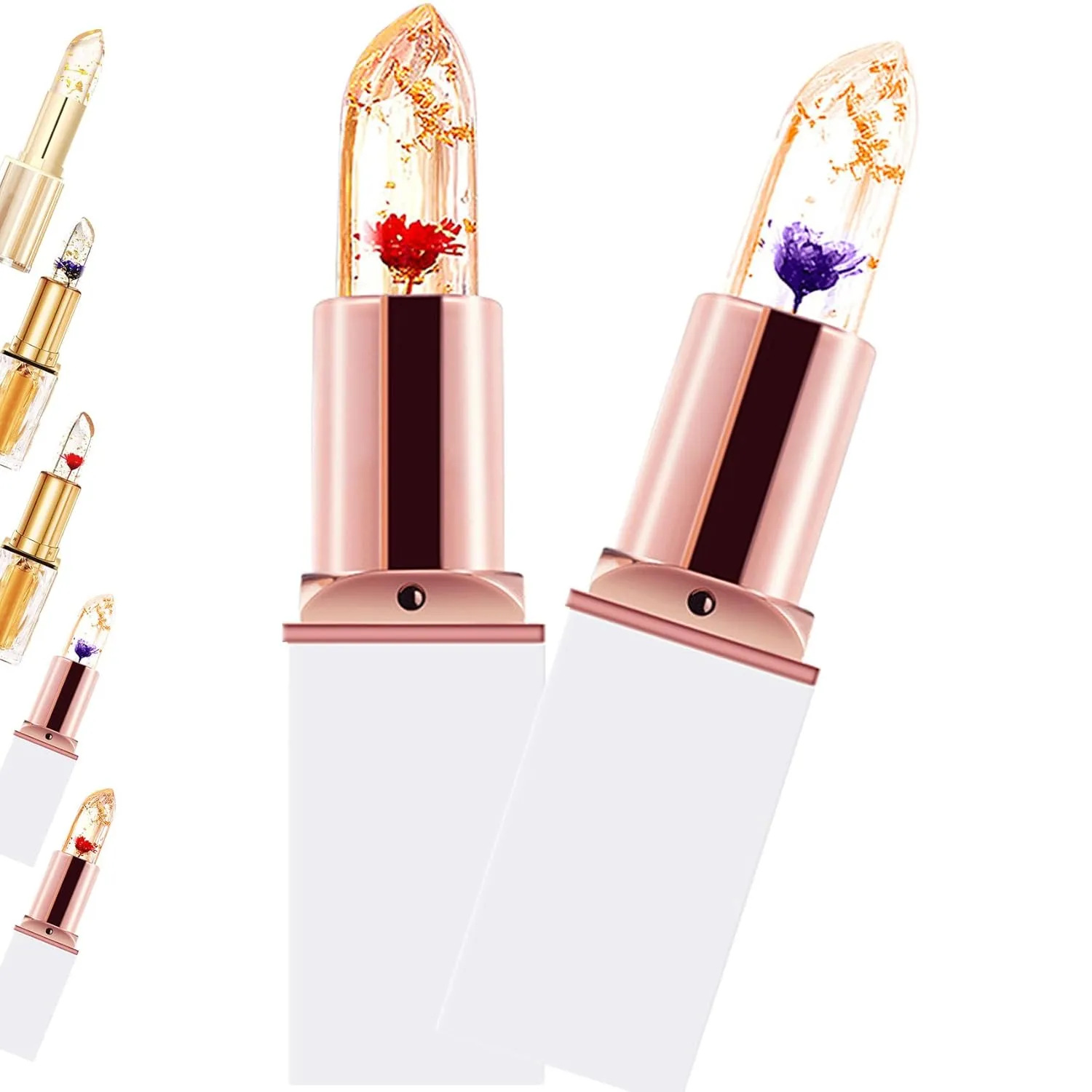 Transferproof Color Changing Lipstick,Color Changing Lipstick Gold Foil for Women (03 04)