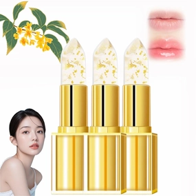 Transferproof Color Changing Lipstick, Color Changing Lipstick Gold Foil for Women, Moisturizing Glossy Shine Lip Gloss, Deep Nourishment for Women (3pcs)
