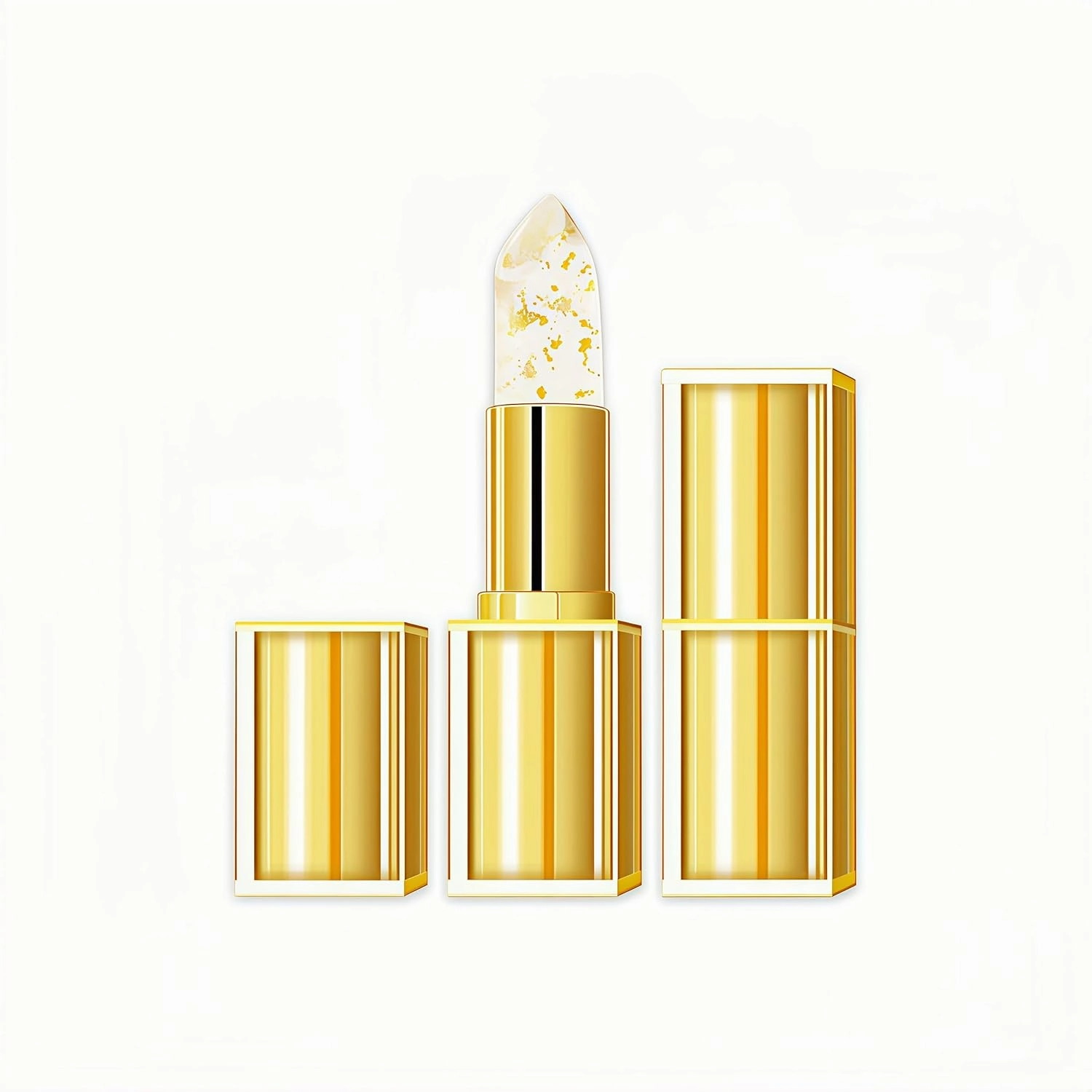 Transferproof Color-Changing Lipstick, Temperature Sensitive Lip Balm for Personalized Shade, Long Lasting, Non-Stick, Moisturizing & Hydrating Lip Tint for All Skin Tones (Gold, 2 pcs)