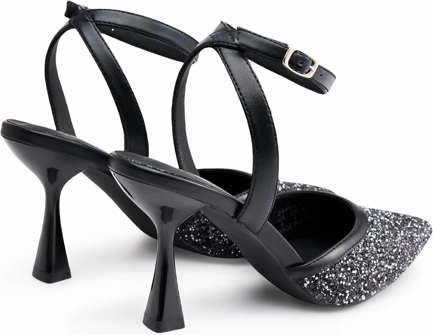 Trary Heels Women Pumps Closed Toe Ankle Strap Pointed Toe Heeled Sandals for Women Stiletto Wedding Dress Shoes