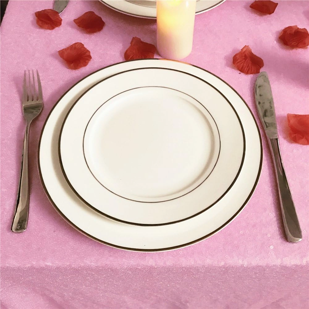 Trlyc Blush Pink Sequin Tablecloth - 60x120inch Glitter Tablecloth Rectangle Party Wedding Christmas Table Cloth