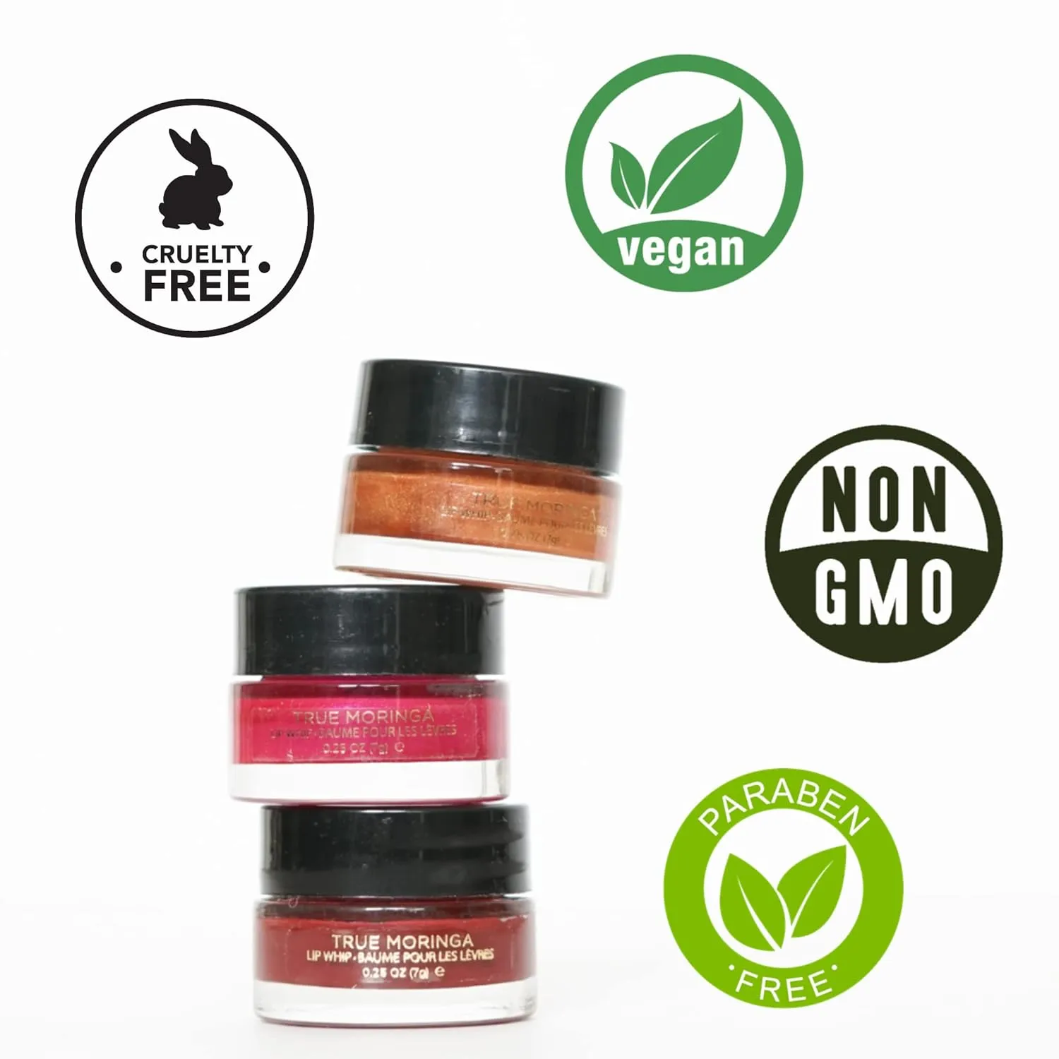 True Moringa Tinted Lip Balm - Truth Pink Yarrow Cocoa Lip Whip - Luxury Organic Lip Gloss Tinted Moisturizer - Natural Vegan Lip Tint Shimmer - 0.25 Ounce