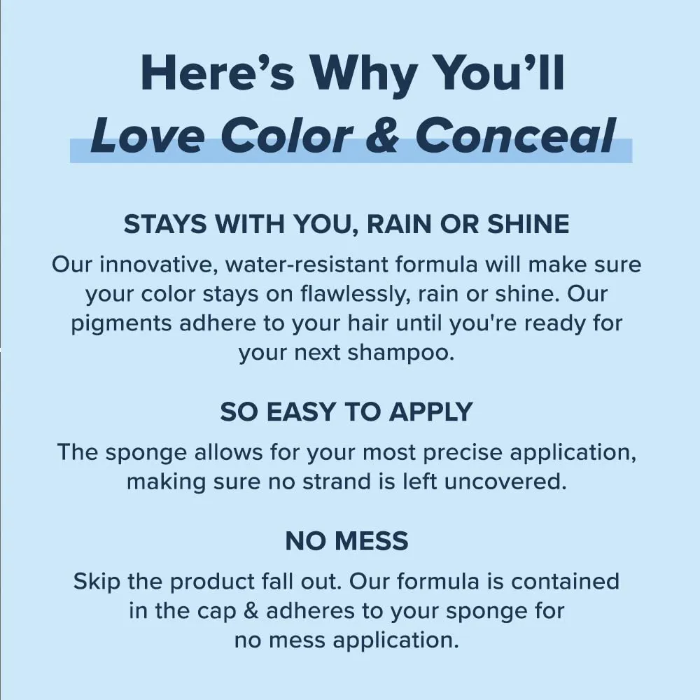 TRUHAIR Color & Conceal Waterproof Root Touch Up Hair Color Concealer - Hair Cover up for Gray Coverage and Hairline Filling - 11 Hair Colors Available (Dark Brown)