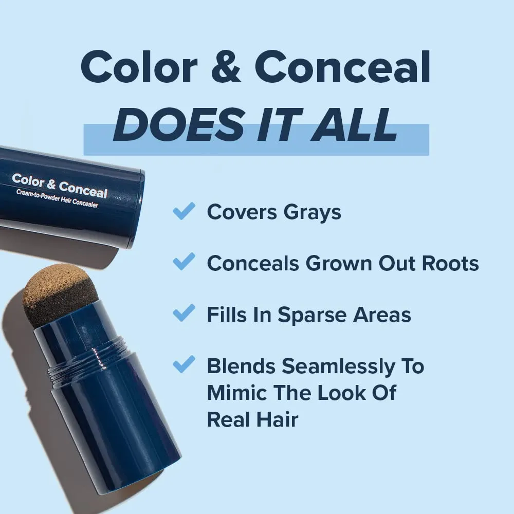 TRUHAIR Color & Conceal Waterproof Root Touch Up Hair Color Concealer - Hair Cover up for Gray Coverage and Hairline Filling - 11 Hair Colors Available (Dark Brown)