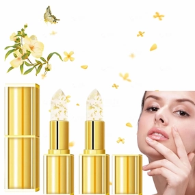 Trylevora Lipstick Gloss,Trylevora Color Changing Lipstick,Transferproof ColorChangingLipstick,Beneficialn Lipsticks, Gold Crystal Color ChangingLipstick For All Kinds Of Daily Makeup (2pc)