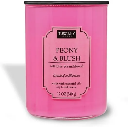 Tuscany Candle Peony & Blush Scented Candle, 12 oz – Colorsplash Collection