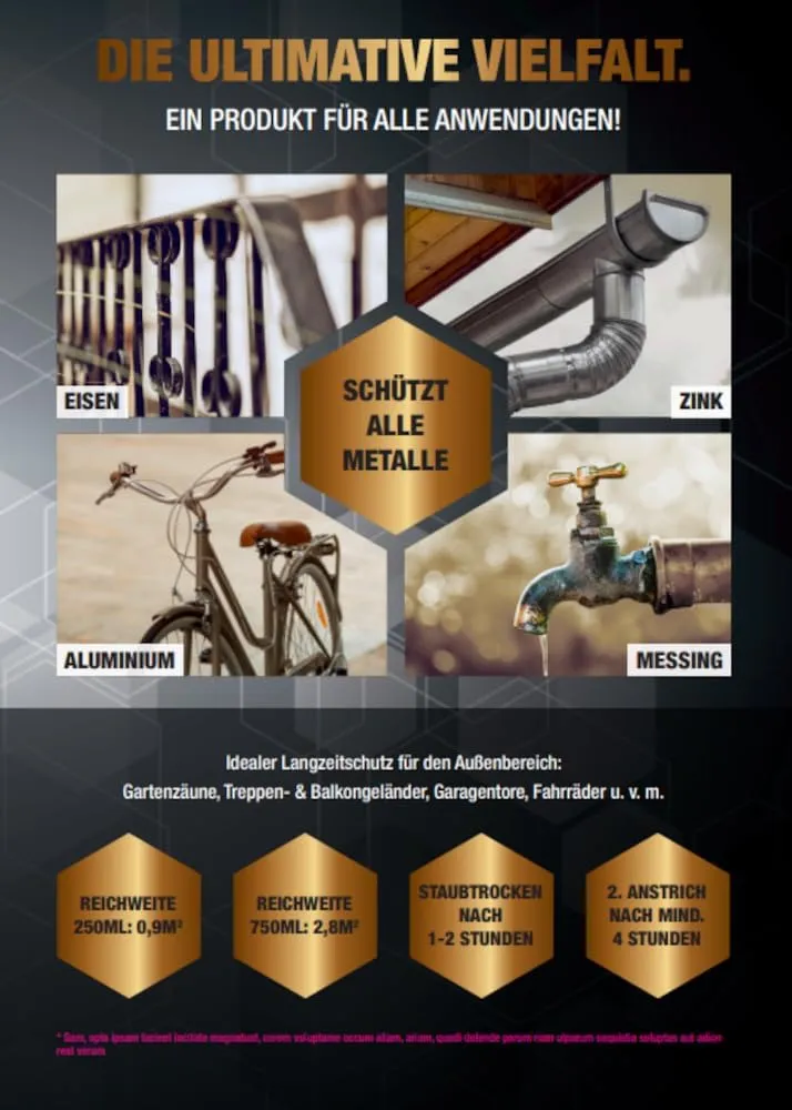 Ultima Metal Protective Paint Shiny Gold RAL780-M 250 ml