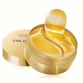 Under Eye Patches for Dark Circles with 24k Gold | Pack of 60 Eye Cooling Gel Pads | Hydrogel Eye Patch Mask with Collagen for Relaxing Eyes, Reducing Puffiness & Wrinkles
