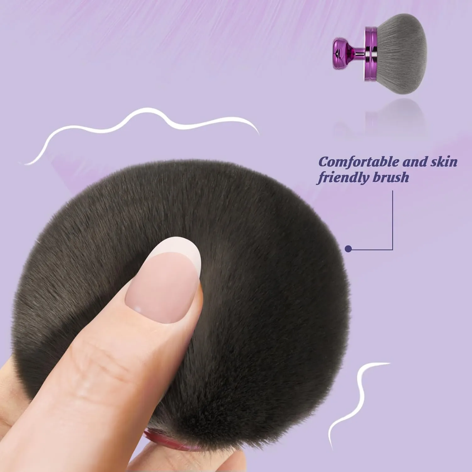 UNIMEIX Extra Large Body Makup Brush for Self Tanner Blend and Blur Body Brush, 3.2 Inch Wide-headed Sunscreen Applicator for Face, Legs, Body, Powder, Cream and Foundation (Purple)