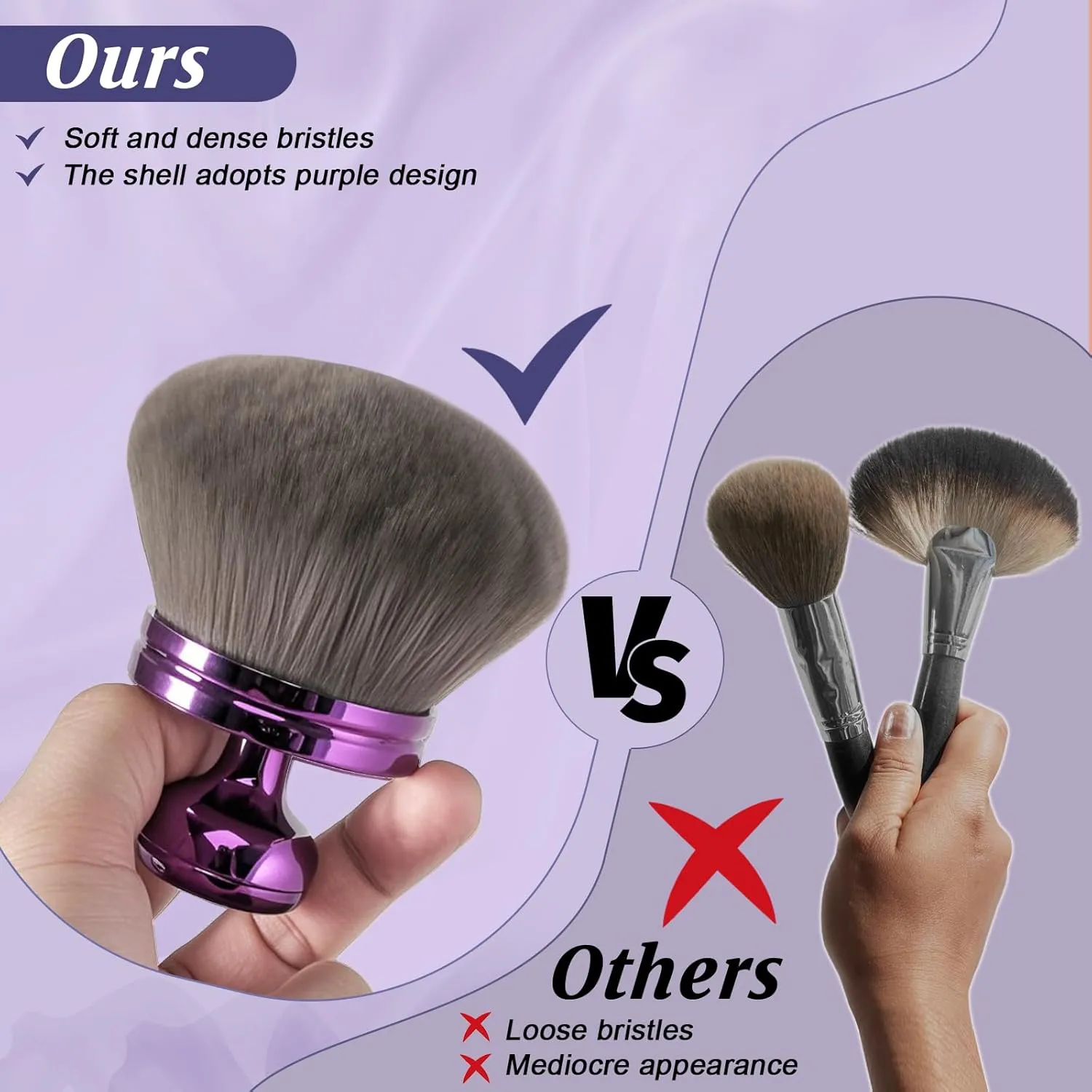 UNIMEIX Extra Large Body Makup Brush for Self Tanner Blend and Blur Body Brush, 3.2 Inch Wide-headed Sunscreen Applicator for Face, Legs, Body, Powder, Cream and Foundation (Purple)